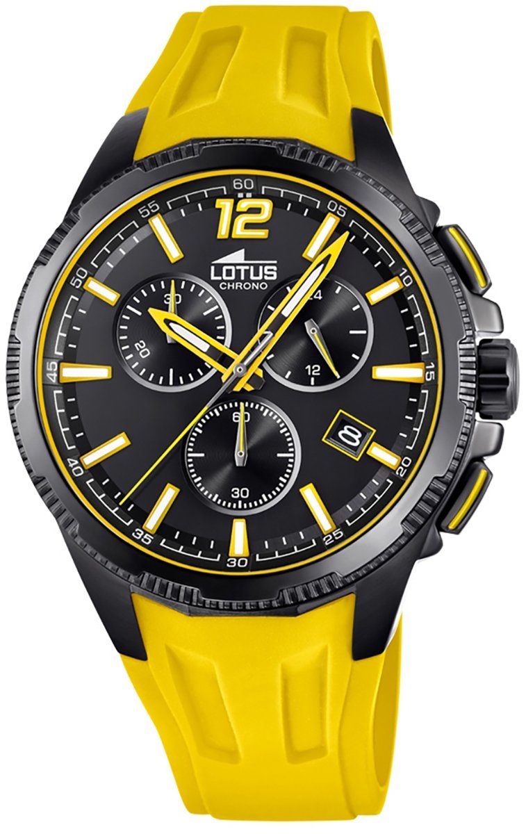 Herren Uhren Lotus Quarzuhr UL18591/4 LOTUS Herren Uhr Sport 18591/4 PU, Herren Armbanduhr rund, groß (ca. 45mm), PURarmband gel