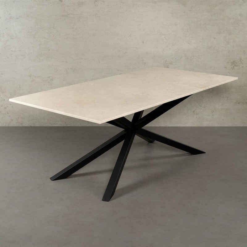 MAGNA Atelier Esstisch SPIDER mit Marmor Tischplatte, Dining Table, Küchentisch, Naturstein, 200x100cm - 160x80cm