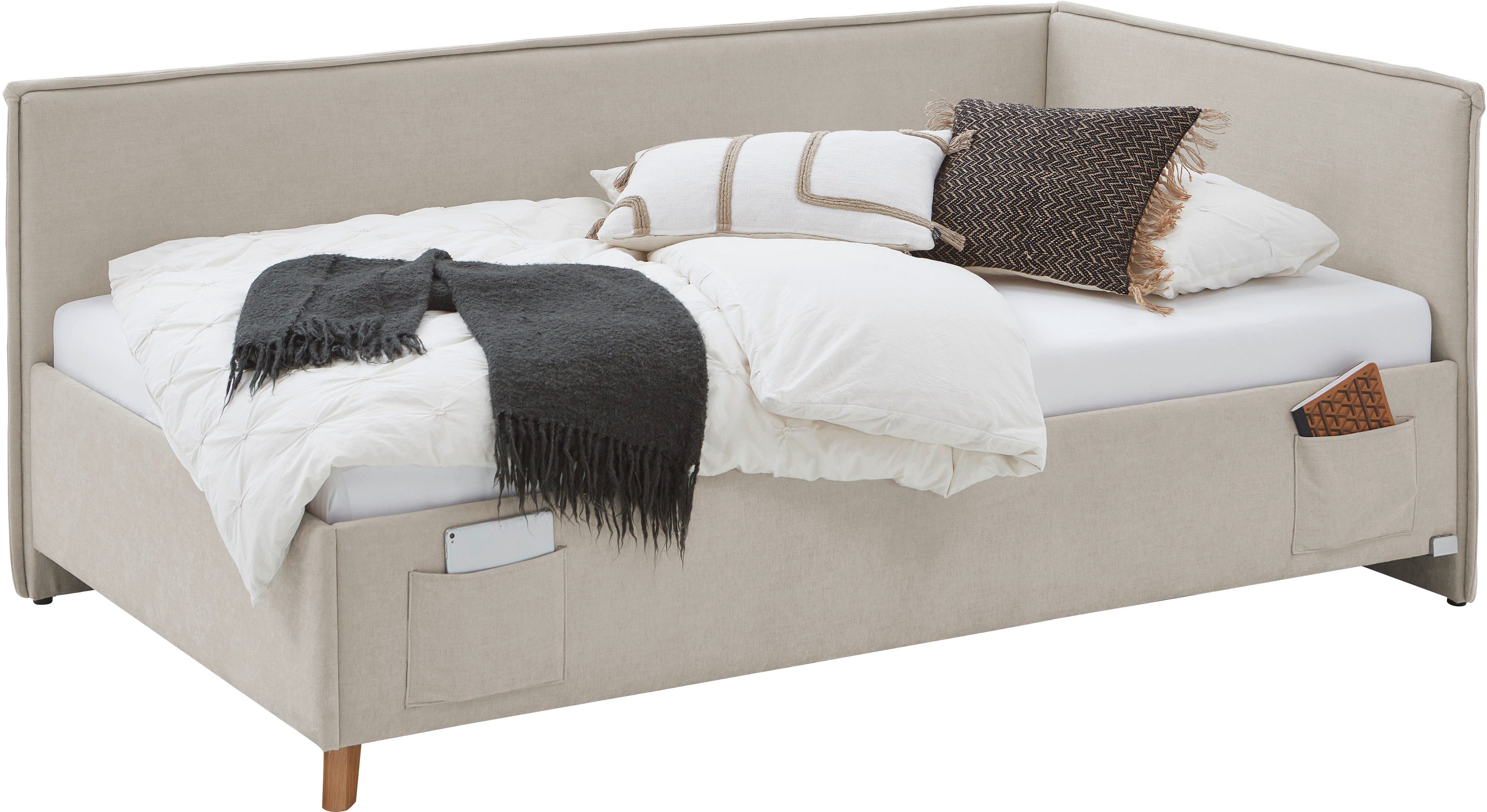 meise.möbel Kinderbett FUN II, Polsterbett wahlweise mit Bettkasten, Jugendbett inkl. USB-Anschluss