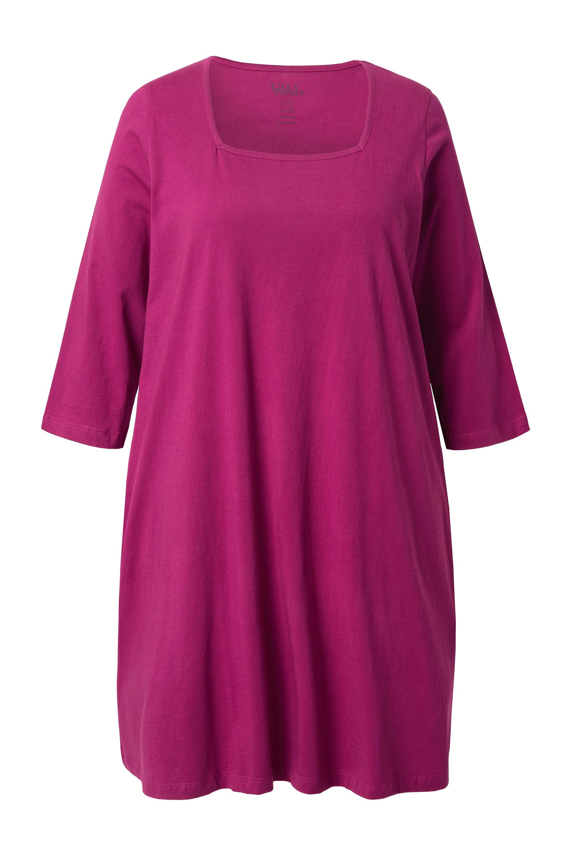 Ulla Popken Longshirt Longshirt A-Linie Carré-Ausschnitt 3/4-Arm günstig online kaufen