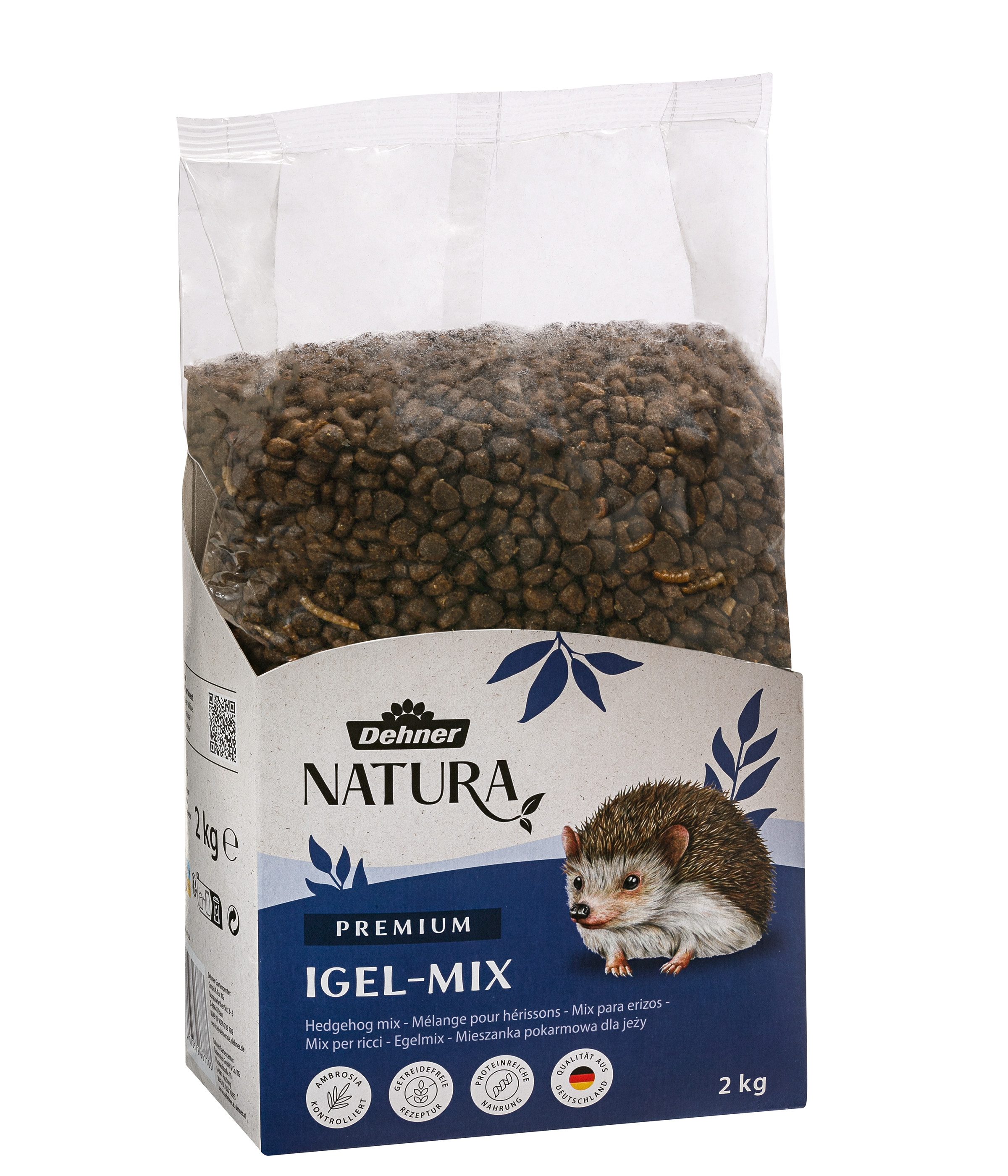 Dehner Natura Premium Igel-Mix, Trockenfutter, 2 kg, 2000g, getreidefrei, artgerecht, proteinreiches Alleinfutter