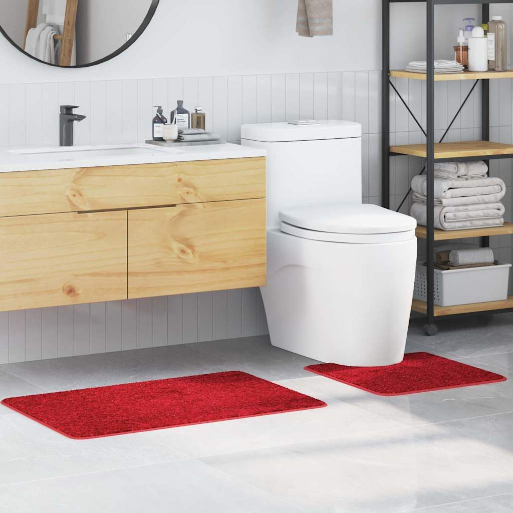 vidaXL Badematte Anti-Rutsch Badematten-Set 2 stk. Rot 50 x 50 cm PP, Höhe 0.2 mm, Polypropylen – Bild 2 von 5