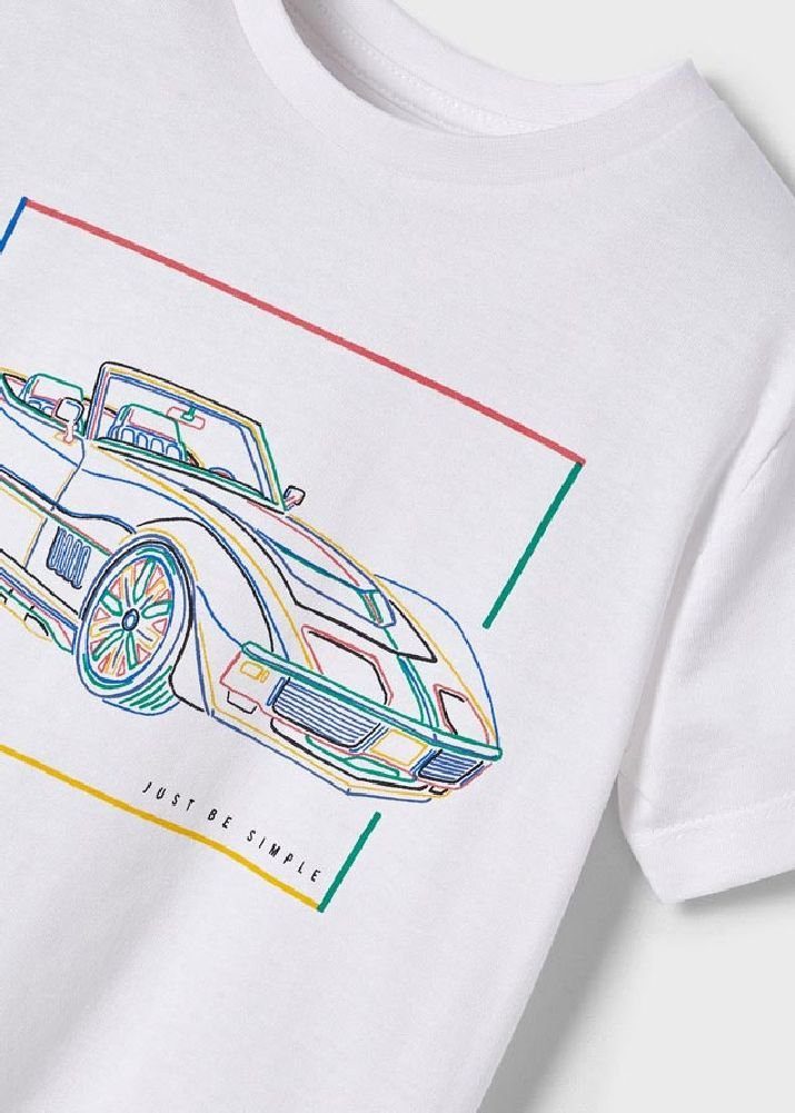 Mayoral Rennauto T-Shirt weiß Print