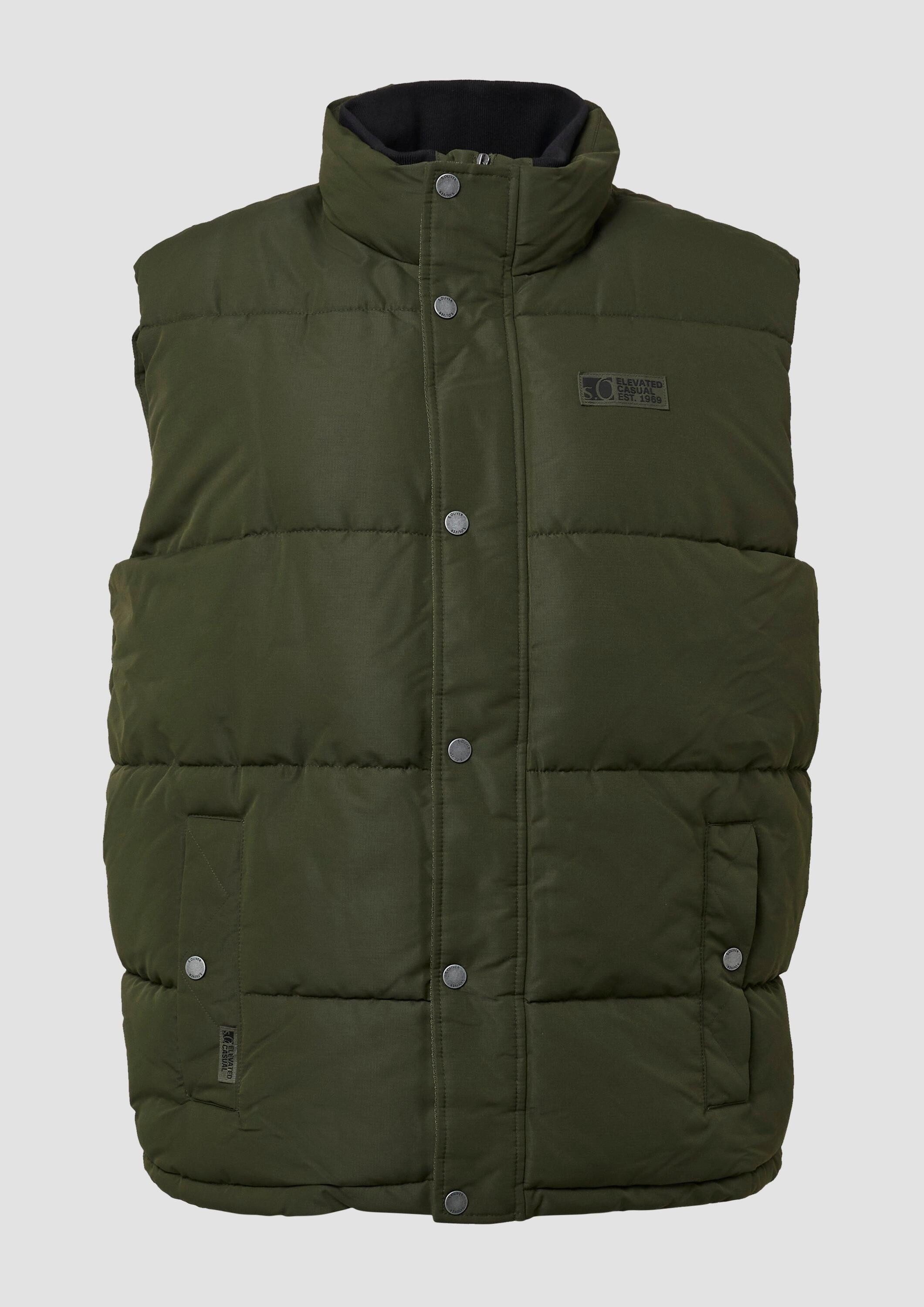 s.Oliver Outdoorjacke Outdoor-Weste Sportive Steppweste mit Logo-Details