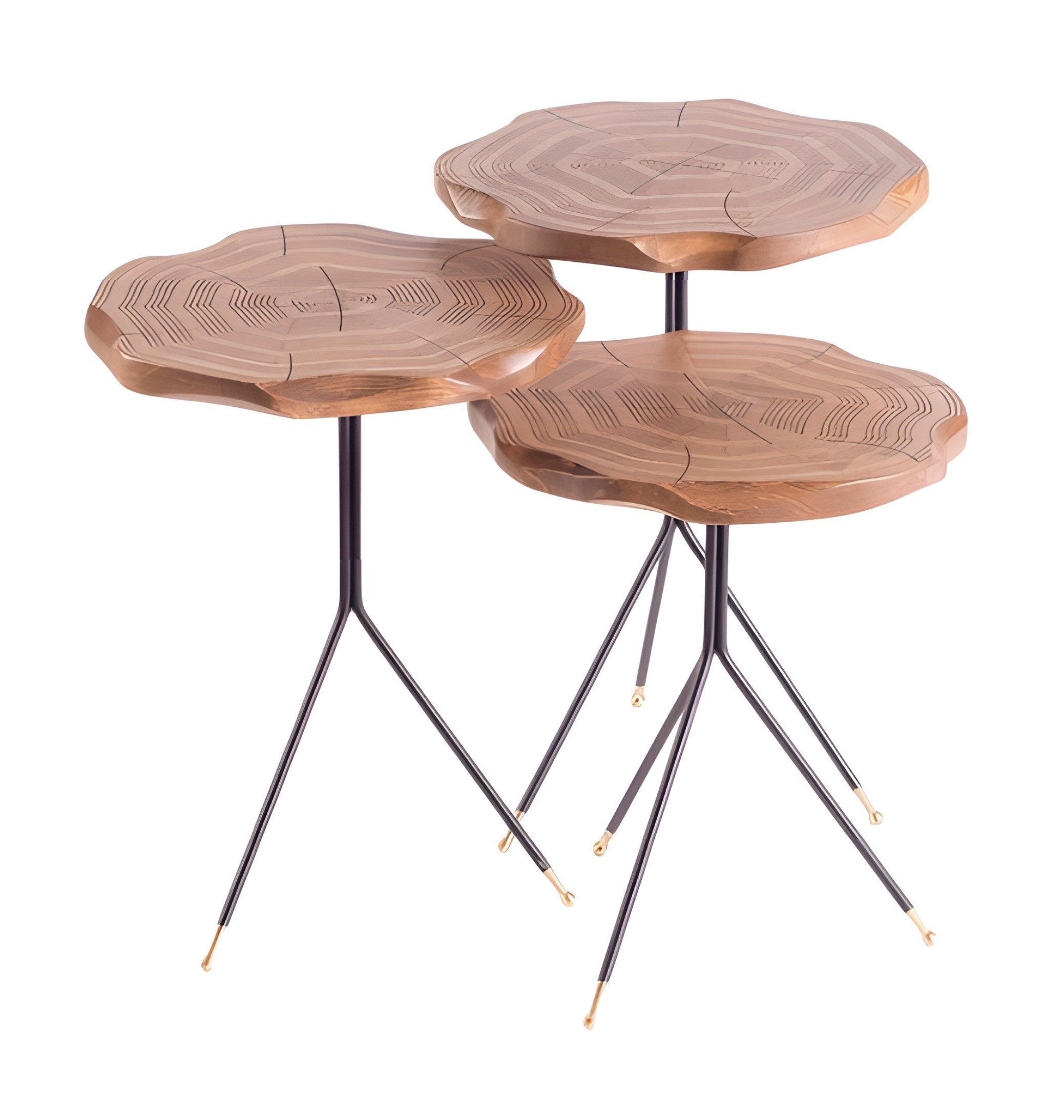 Xlmoebel Satztisch XLMOEBEL Beistelltisch aus Holz in Beige, modern und elegant (Einzeln, 3-St., Beistelltisch 40 x 40 x 60 cm), Made in Europa