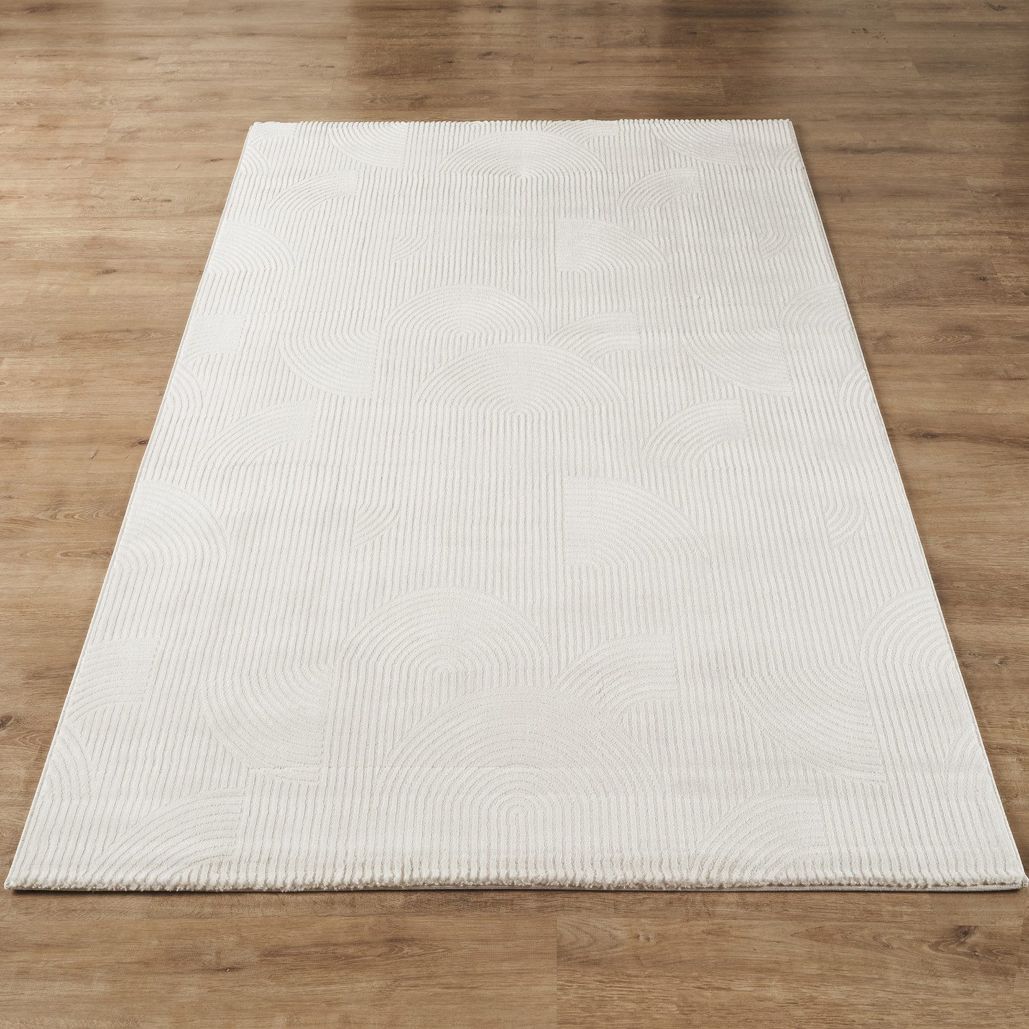 Carpetilla Teppich Teppich Wellenmuster Wohnzimmer Weich Qaulitativ Robust, Teppich Wohnzimmer 3D effekt Boho Einfarbig hoch-tief Wellen