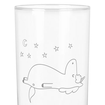 Mr. & Mrs. Panda Glas 400 ml Einhorn Sternenhimmel - Transparent - Geschenk, Trinkglas, Was, Premium Glas, Exklusive Gravur