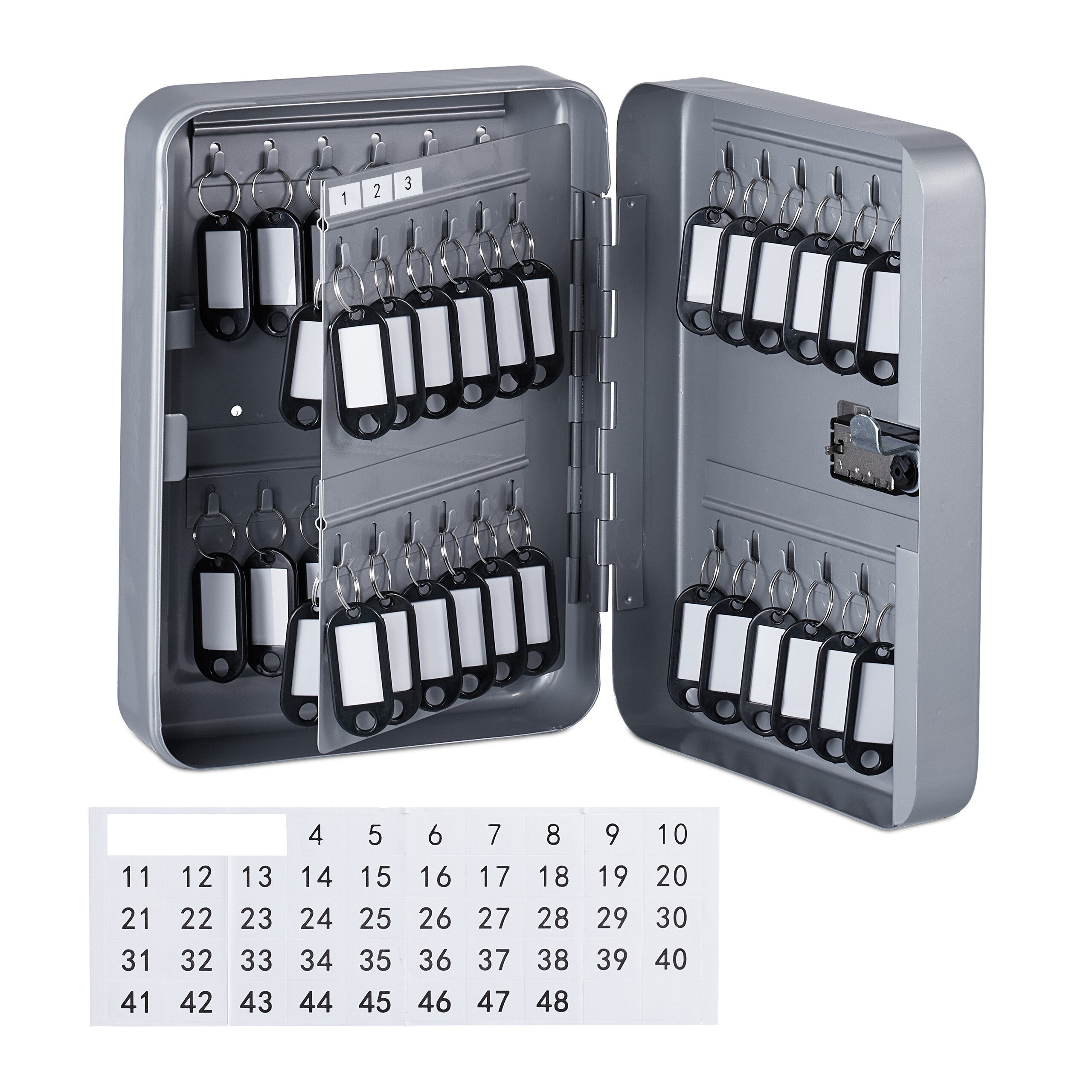 relaxdays Schlüsselkasten mit Zahlenschloss, grau günstig online kaufen