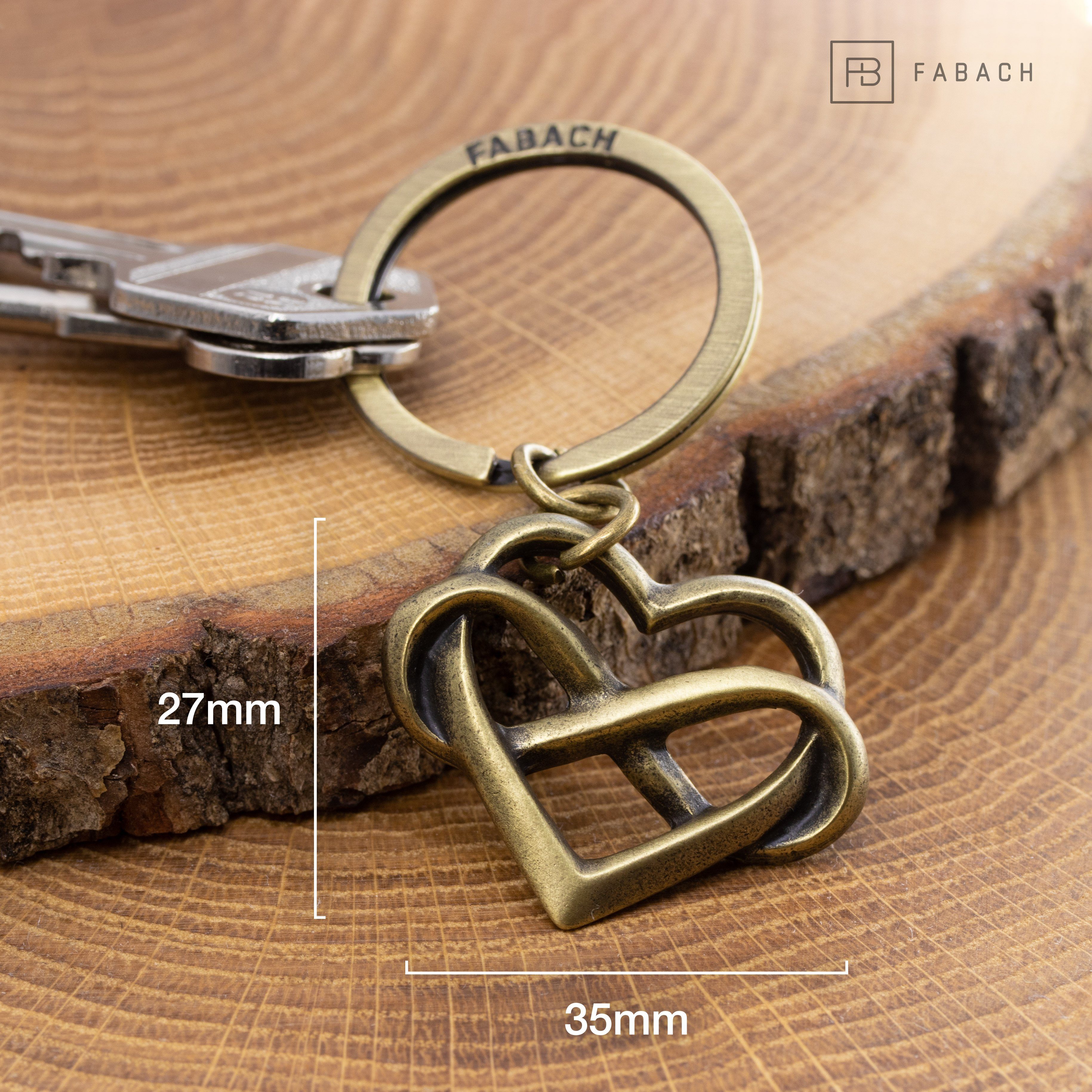 FABACH Schlüsselanhänger Herz Geschenk Antique Liebe mit Unendlichkeitszeichen Bronze – „Infinite Love“