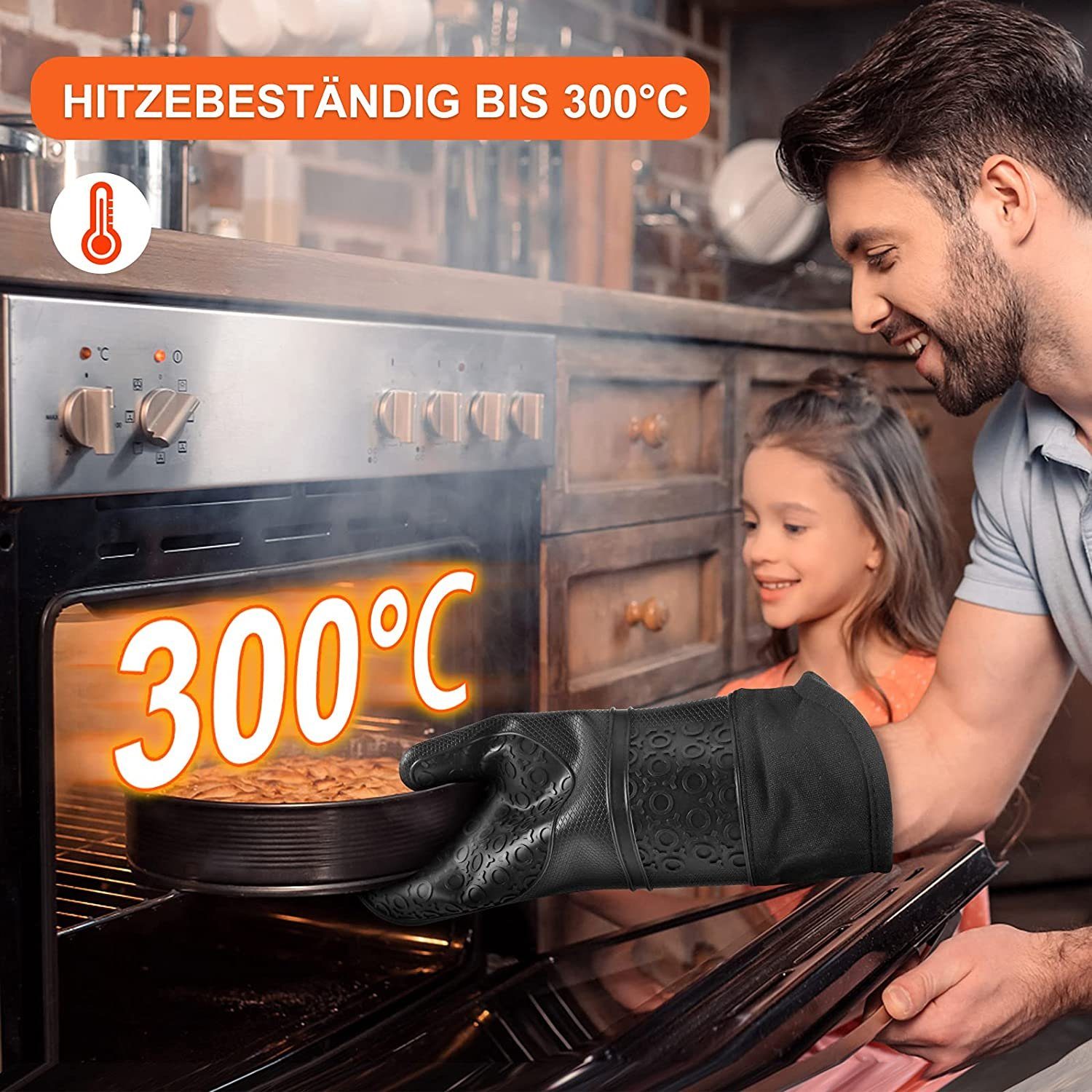 Haiaveng Topflappen Ofenhandschuhe 4-tlg) (Set, Hitzebeständige260°C,
