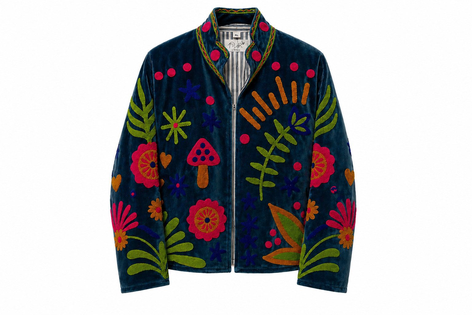 ASHINDIA Blusenjacke ASHINDIA Bestickte Damenjacke Suzani Stickerei Boho Onesize handbestickt