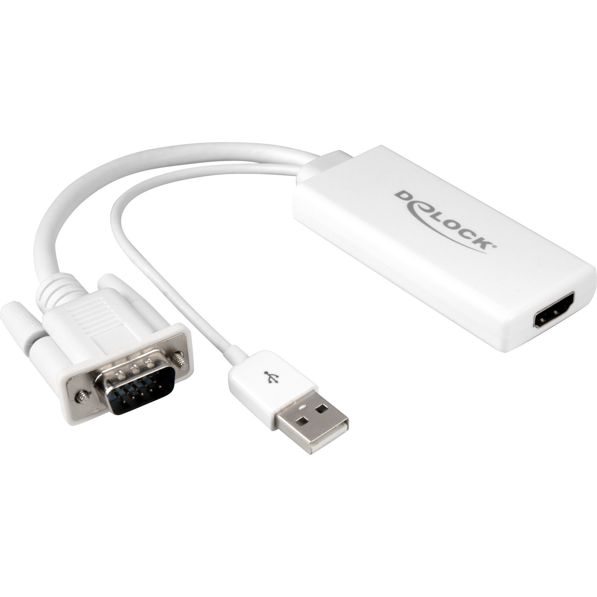 Delock DeLOCK USB 2.0 Adapter, USB-A + VGA Stecker > HDMI Audio- & Video-Adapter