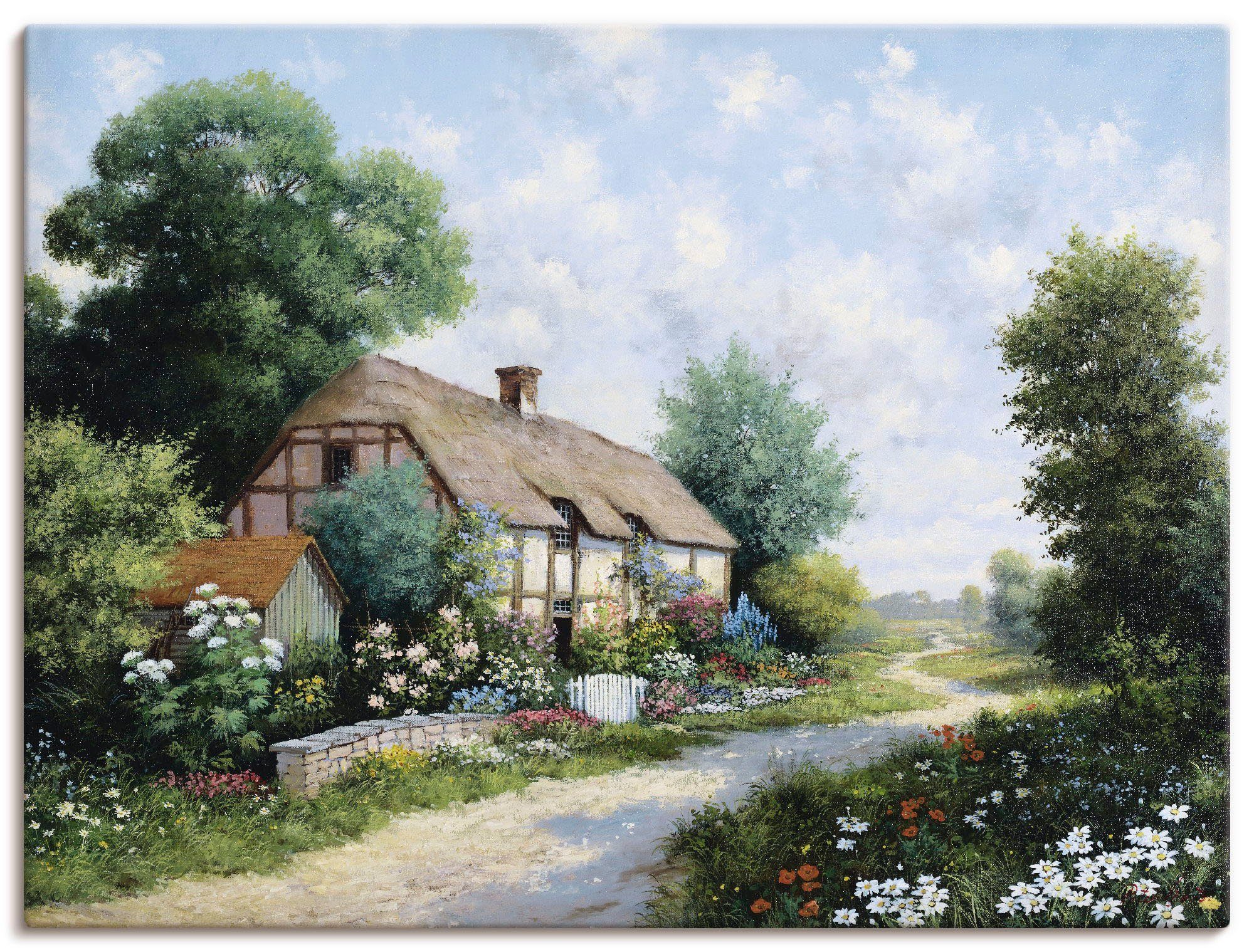 Artland Leinwandbild Das Landhaus, Gebäude (1 St), auf Holzrahmen gespannt
