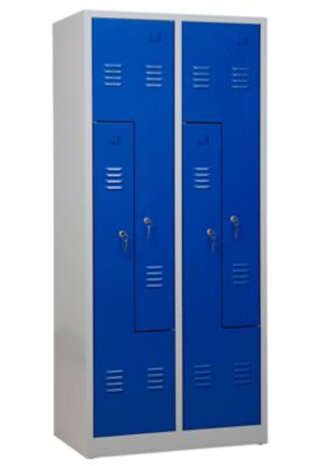 Blau Garderobenschrank Zylinderschloss, 180x80x50cm, HxBxT PROREGAL® Garderobenspind Camel, Grau