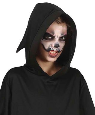 Karneval-Klamotten Kostüm Horror Kinder schwarz mit Kapuze und Skeletten, Halloween Kinderkostüm Jungen mit Skeletten leuchten im Dunkeln