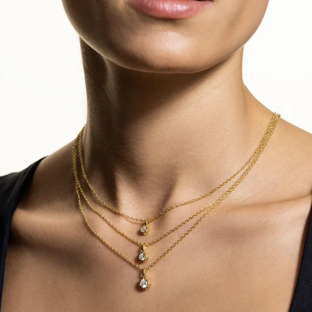 XENOX Kette mit Anhänger XS10644G, Vergoldet, Zirkonia, Damen