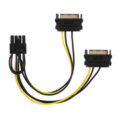 conecto Grafikkarten-Stromkabel 2-mal SATA-Strom > PCIe 6+2-pin Computer-Kabel