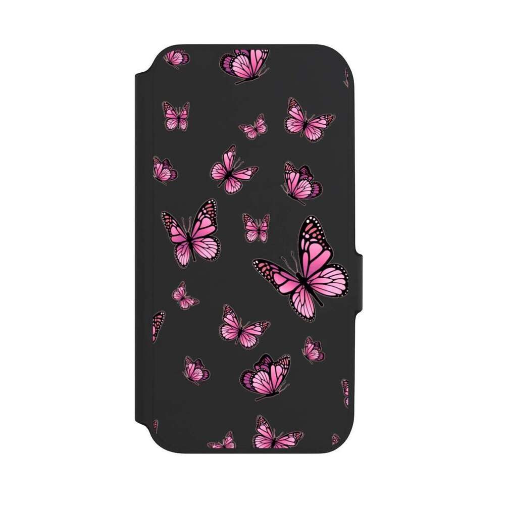 NIVOCASE Handyhülle Schmetterling Muster Motiv ohne Hintergrund Schmetterlinge Pink, Samsung Galaxy A54 5G Klapphülle Handyhülle aus Kunst Leder
