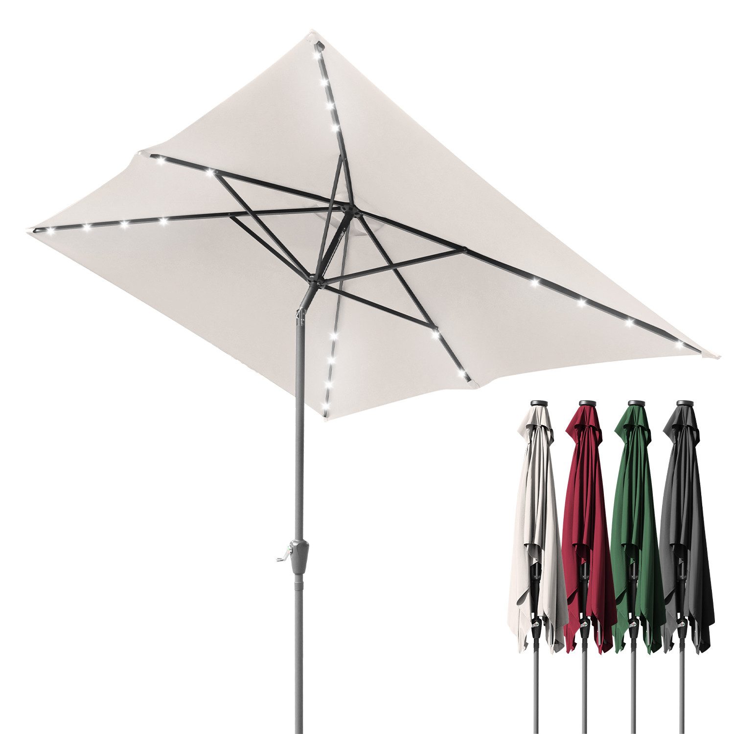 Clanmacy Sonnenschirm Sonnenschirm Rechteckig,Kurbel,Knickbar,Eisen,neigbar günstig online kaufen