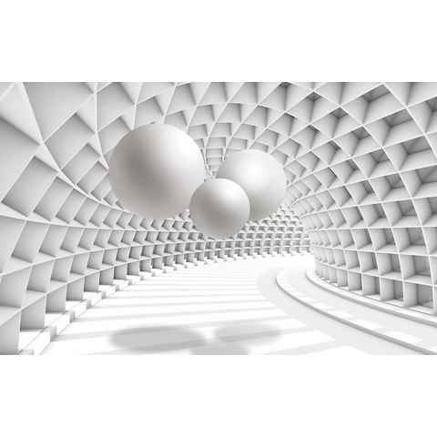 Papermoon Fototapete Tunnel 3-d optik Grafik, 3D Effekt, restlos trocken abziehbar, (komplett Set inkl. Tapetenkleister, 2086), Wandtapete Bild Dekoration Wand-Dekor Motiv Tapete Poster