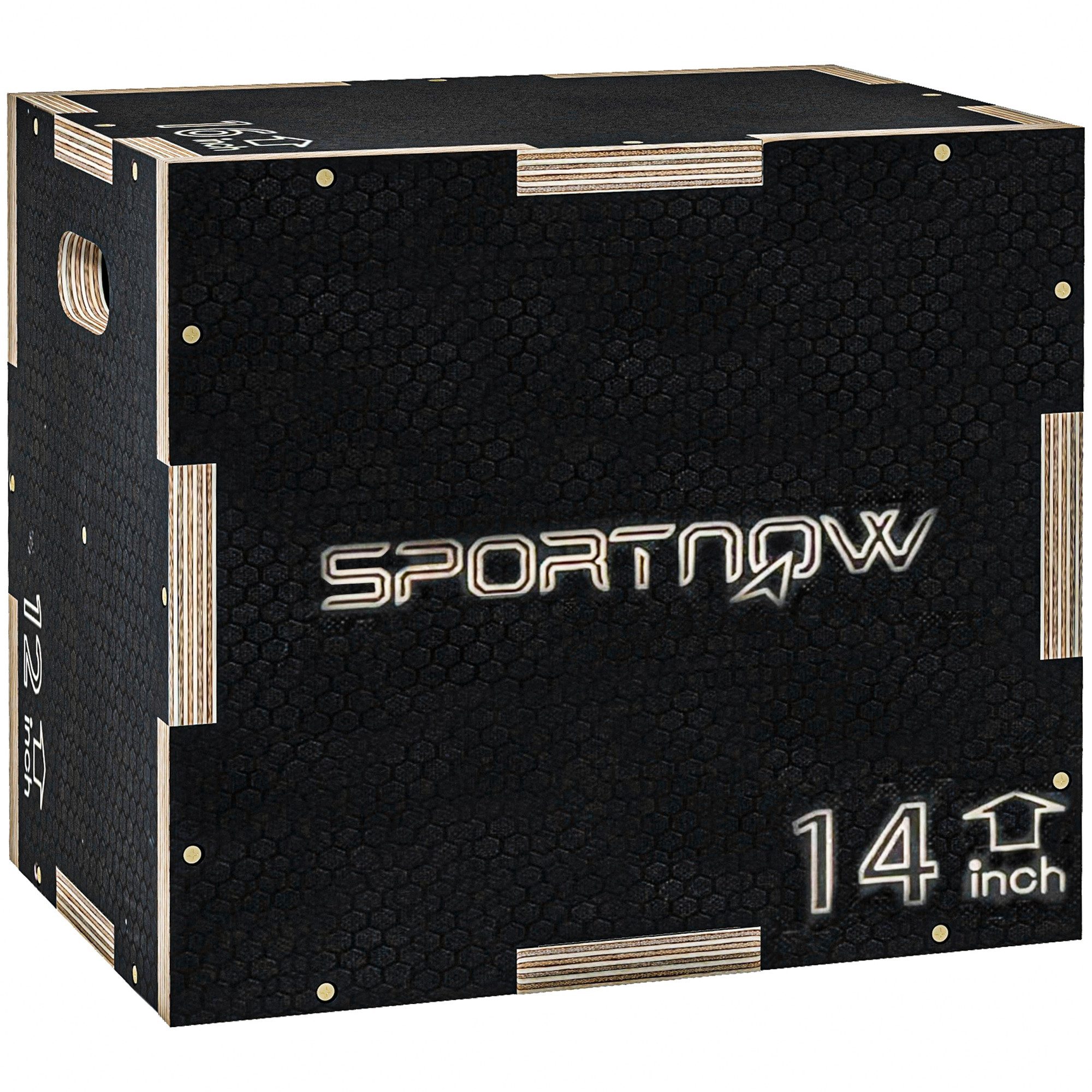 SPORTNOW Plyo-Box mit Griff (Sprungbox, 1-St., Sprungtrainer), 40,5 x 35,5 x 30,5 cm, Schwarz