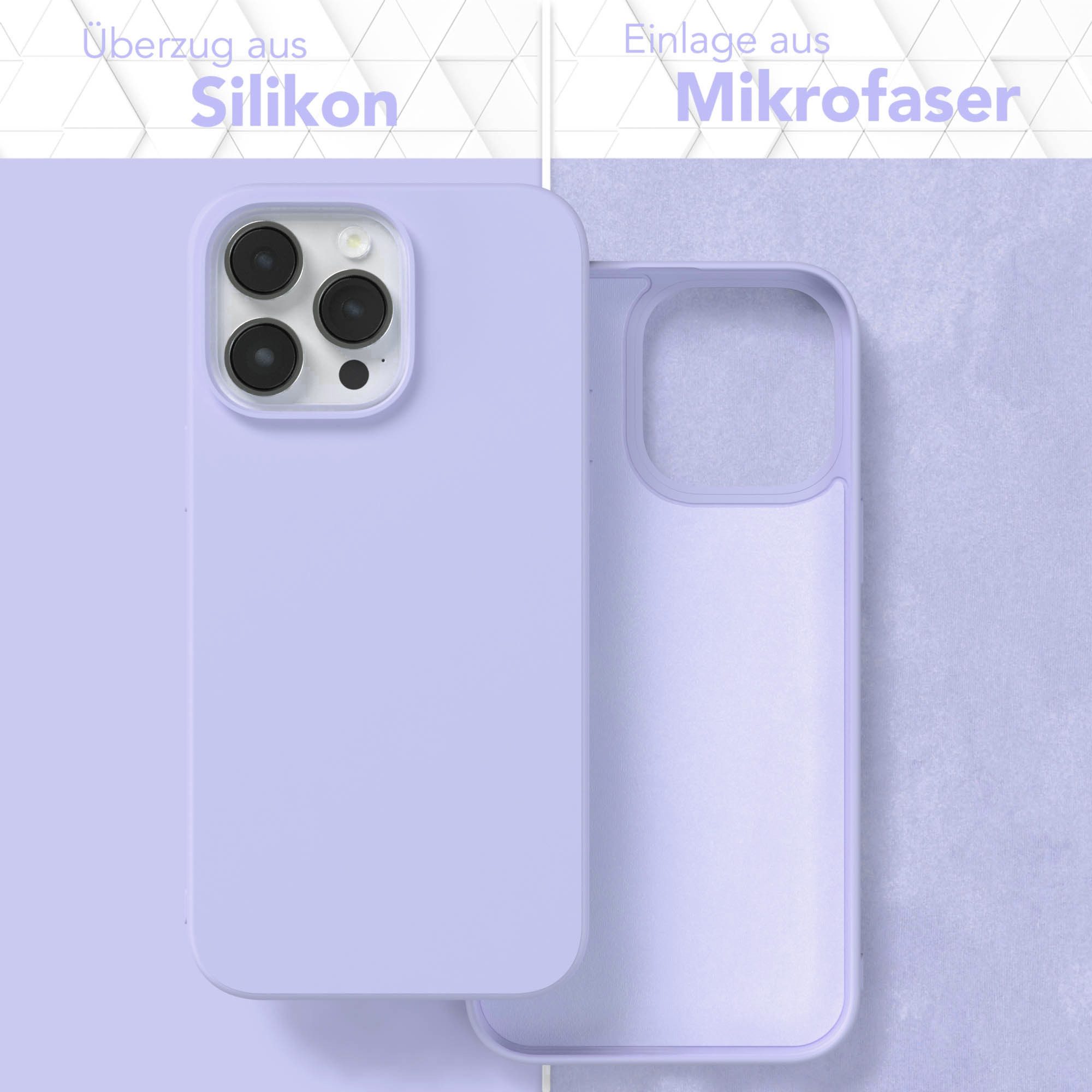 EAZY CASE Handyhülle für Apple iPhone 14 Pro Max Hülle Silikon 6,7 Zoll, Silikonhülle stoßfest Smart Slimcover Case Dünn Blau Lila