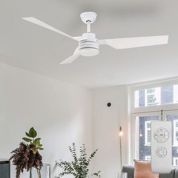 etc-shop Deckenventilator, Decken Ventilator mit Fernbedienung Wohnzimmer Lüfter, weiß