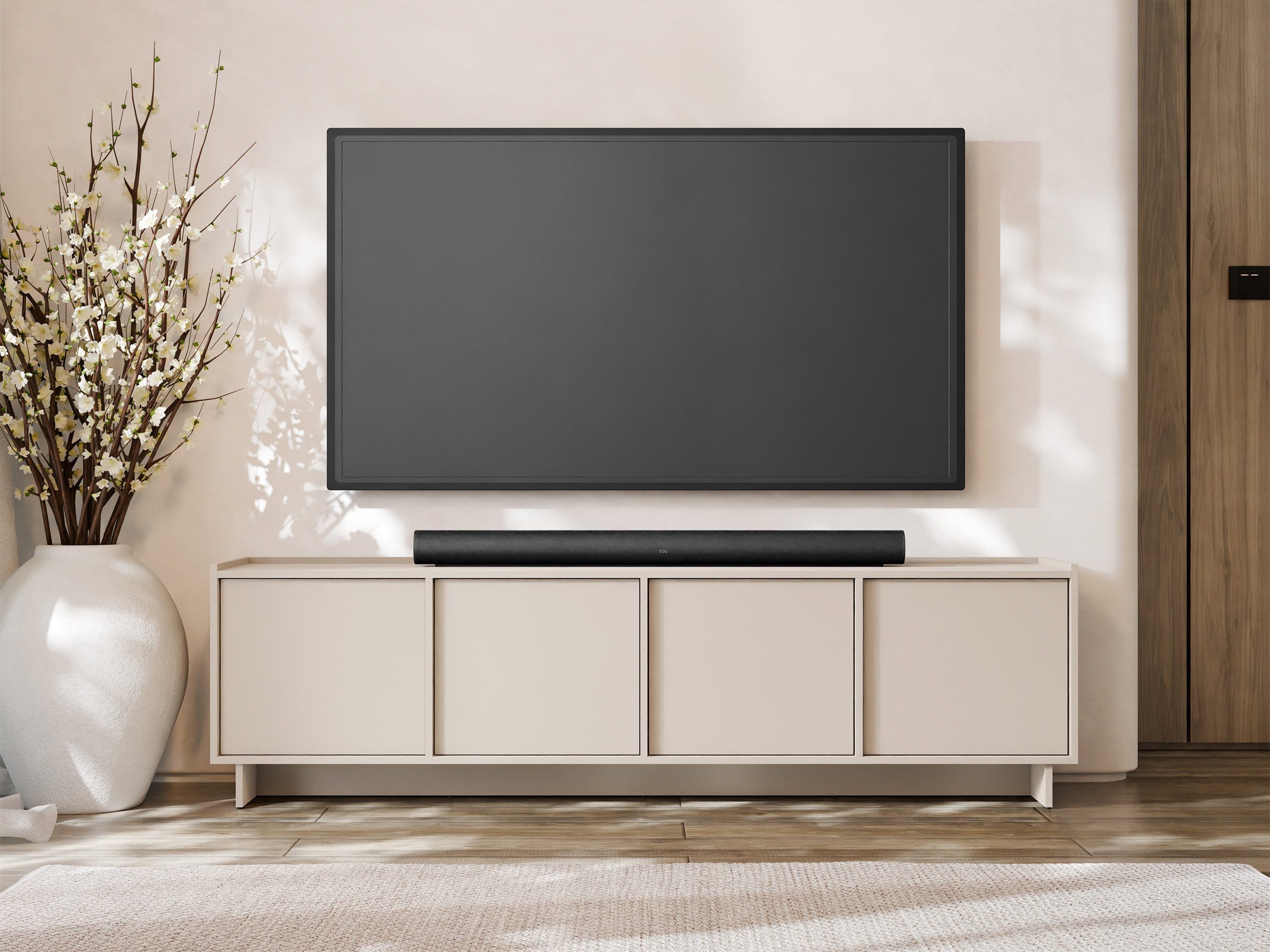 MIRJAN24 TV-Schrank Yasumi 195 (mit vier Drehtüren) 195x39x55 cm, Push to open
