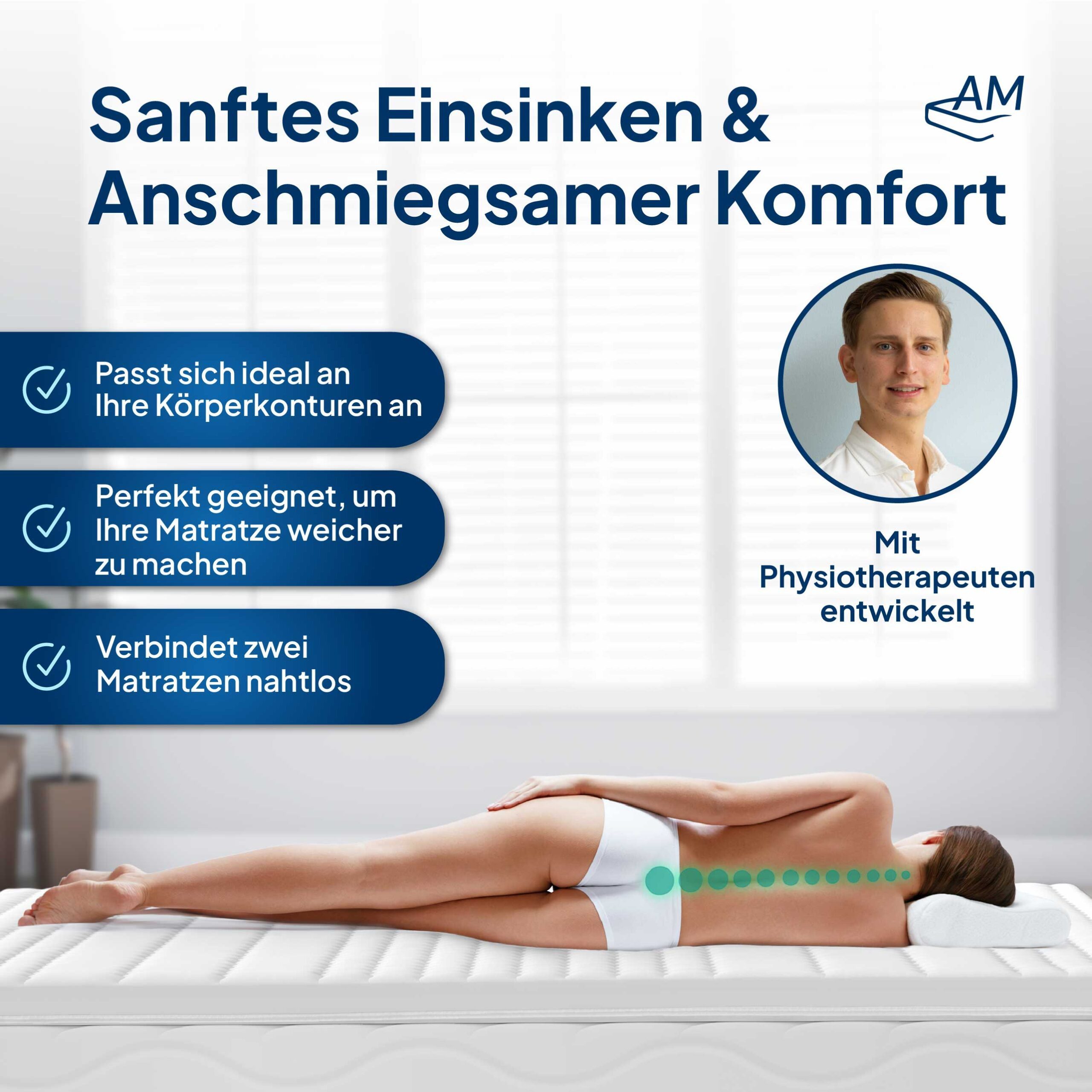 AM Qualitätsmatratzen, Topper Viscoschaum, Premium Visco-Topper, günstig online kaufen
