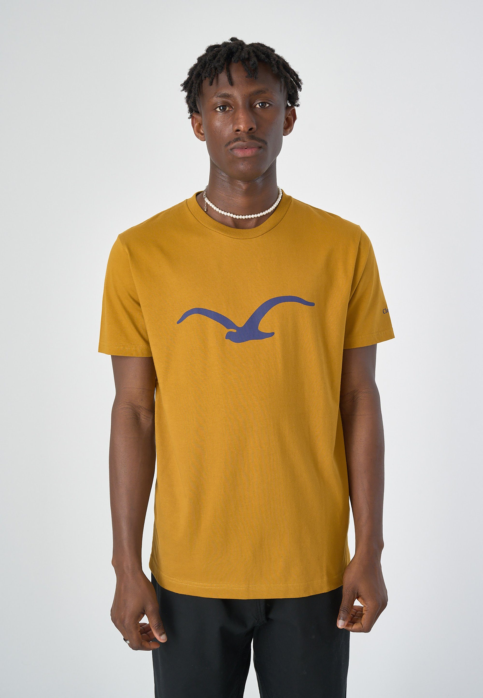 Cleptomanicx T-Shirt Mowe mit klassischem Print braun