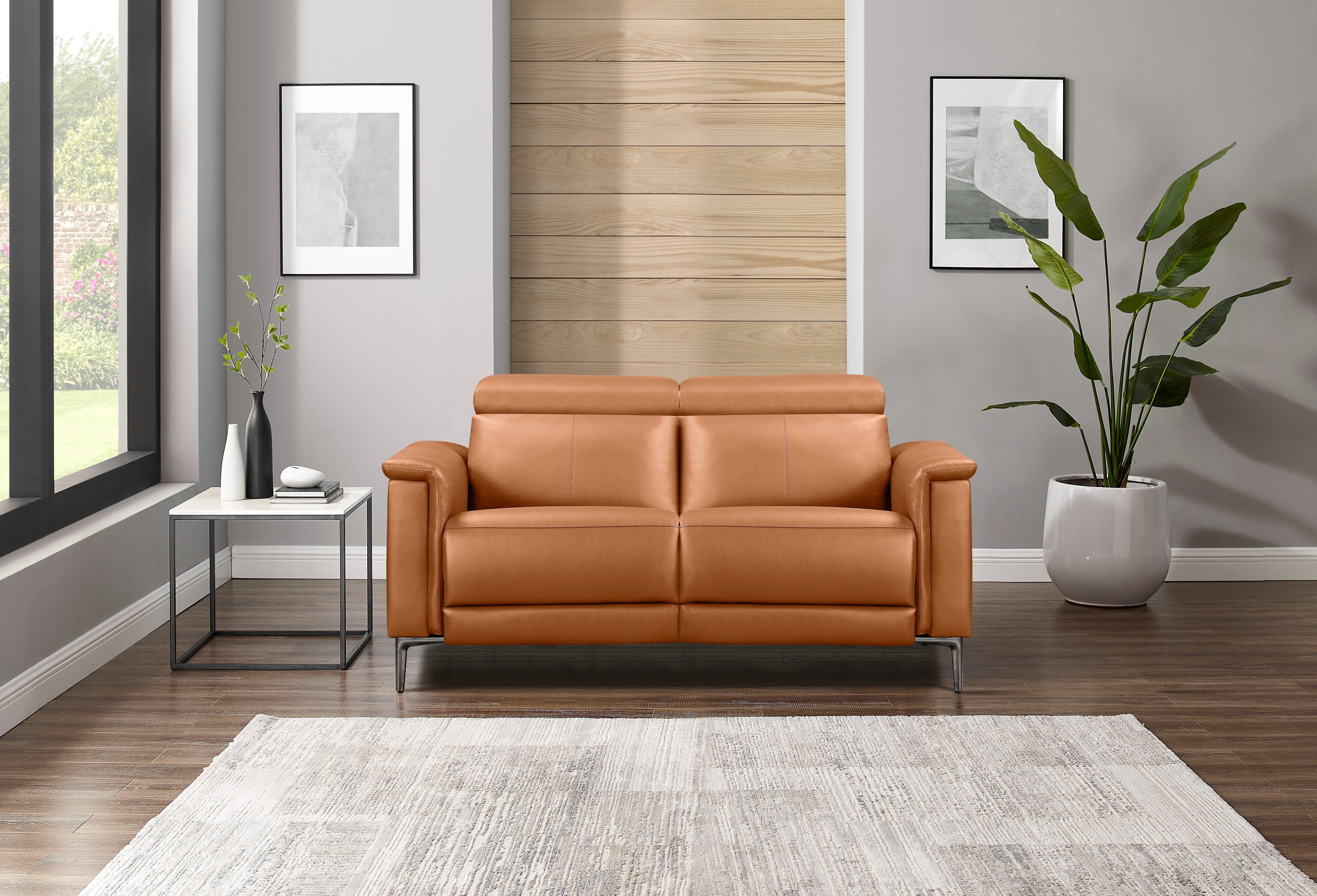 OTTO home 2-Sitzer LUND Lederoptik, 160 cm, mit Relaxfunktion und Kopfteilverstellung, manuell od. elektrisch (m.USB-A), Federkern und Kopfteilverstellung