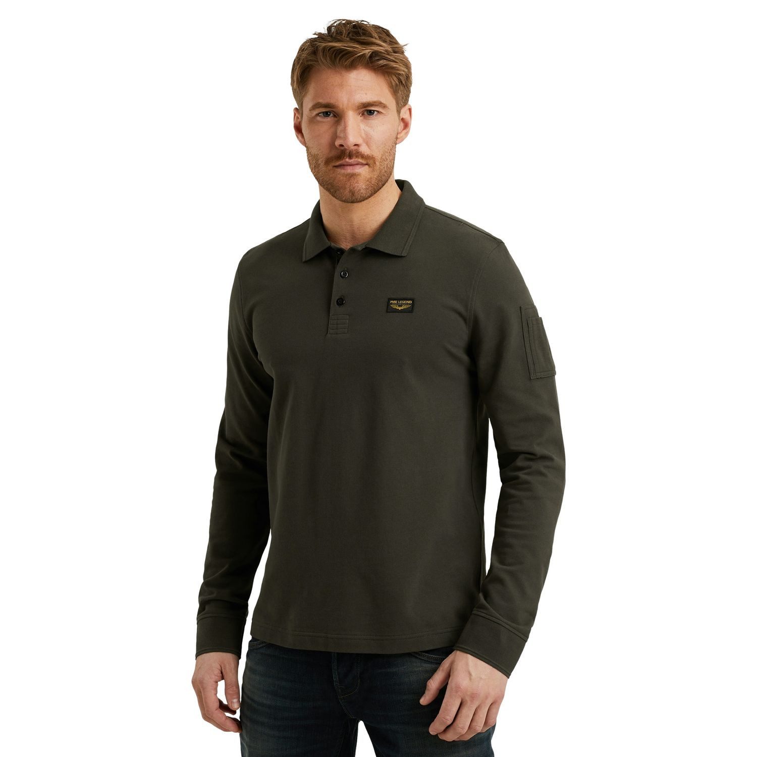 PME LEGEND Poloshirt LONG SLEEVE POLO AMERICAN CLASSIC (1-tlg) mit Stretch