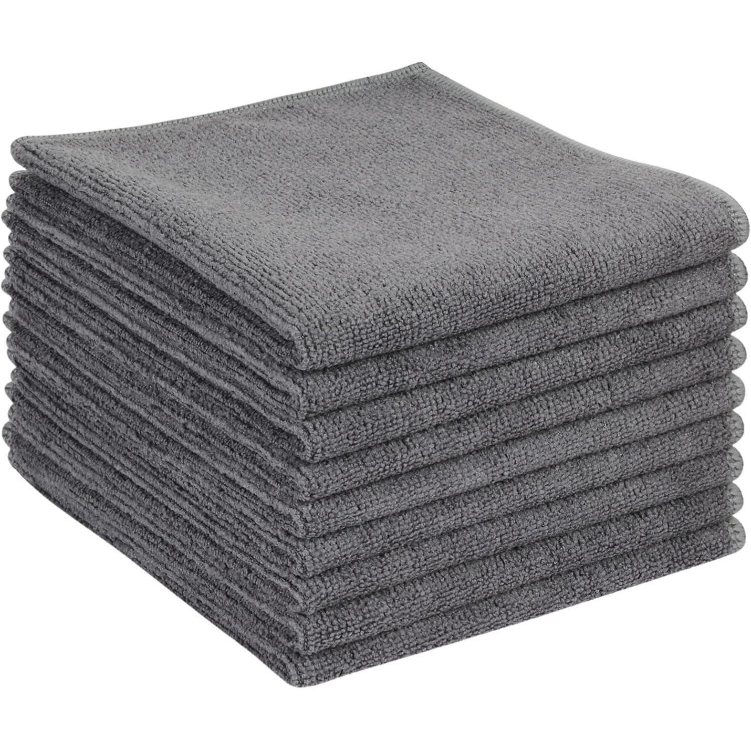 LuxusKollektion Mikrofasertücher Grau Spüllappen Küchenlappen stark saugfähig 30x30cm Mikrofasertuch