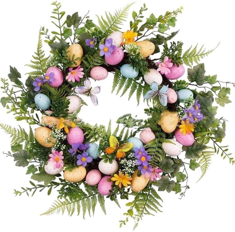Kunstkranz Ostereier-Kranz,Künstlicher Türkranz,dekorativer Blumenkranz