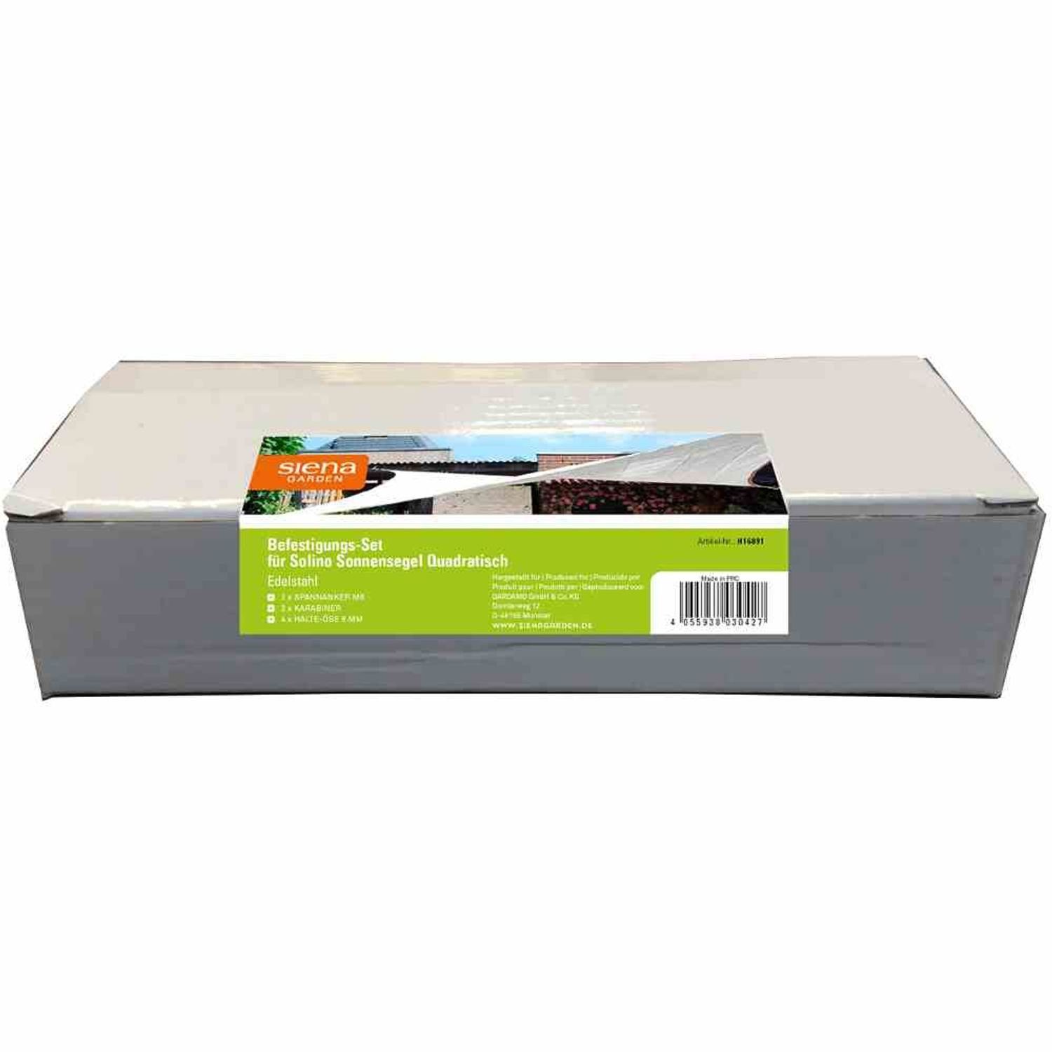 Siena Garden Sonnensegel Solino Zubehör Set für quadratische Sonnensegel