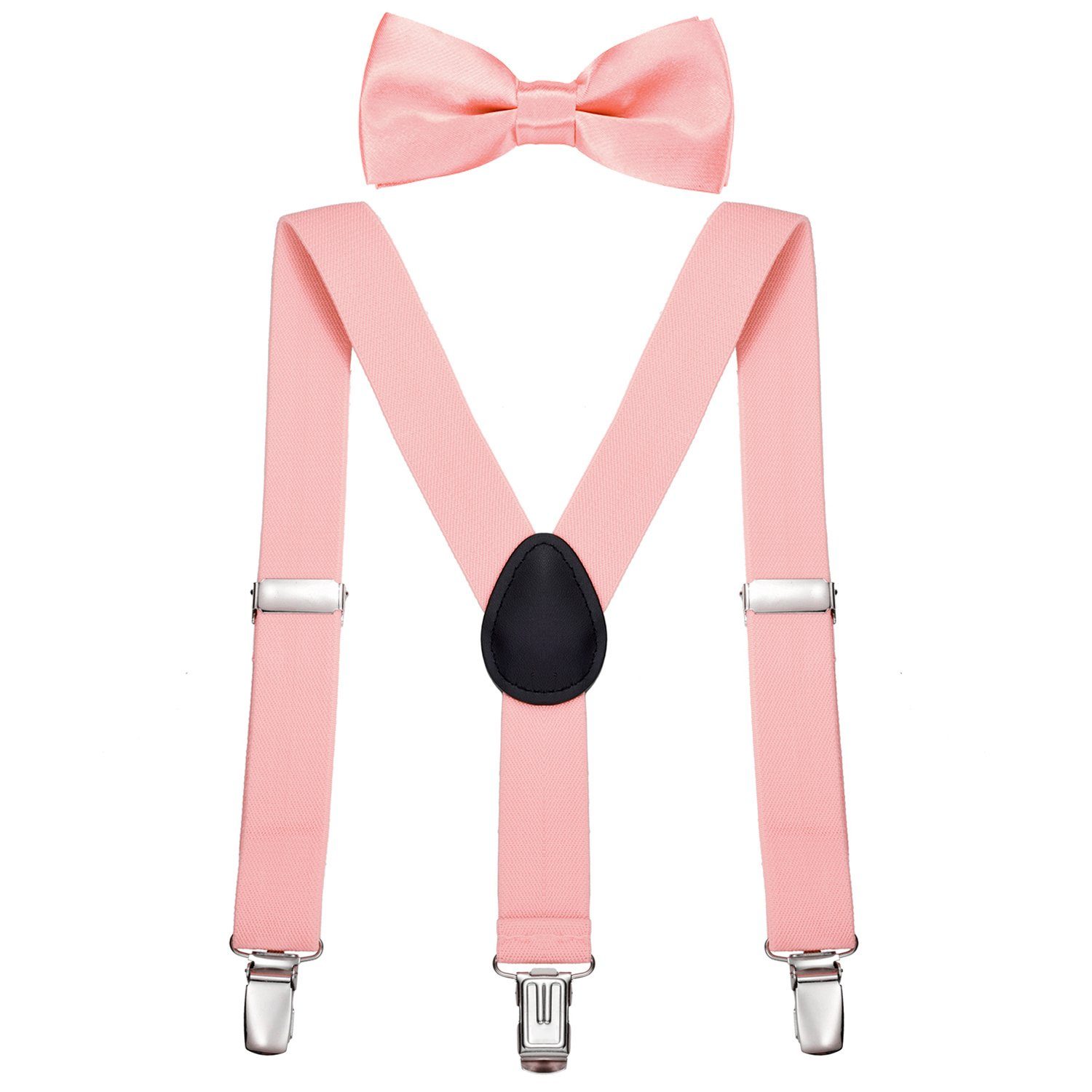 DonDon Hosenträger DonDon Jungen Hosenträger Fliegen Set für Kinder (2er Set, 2-St) 2er Set, schmaler Hosenträger Y-Form, farblich passende Fliege