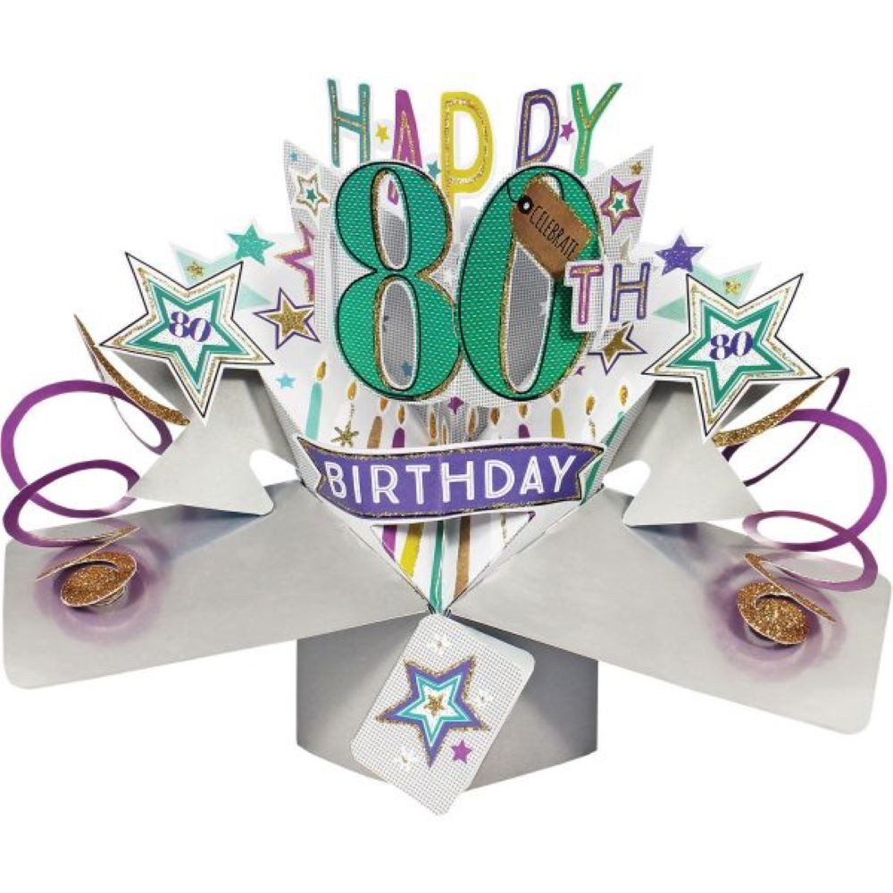 Grußkarten Grußkarte PopUp 'Happy 80th Birthday'
