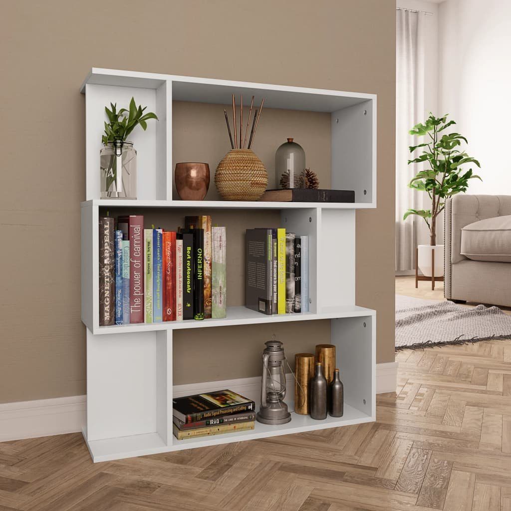 furnicato Bücherregal Bücherregal/Raumteiler Weiß 80x24x96 cm Holzwerkstoff