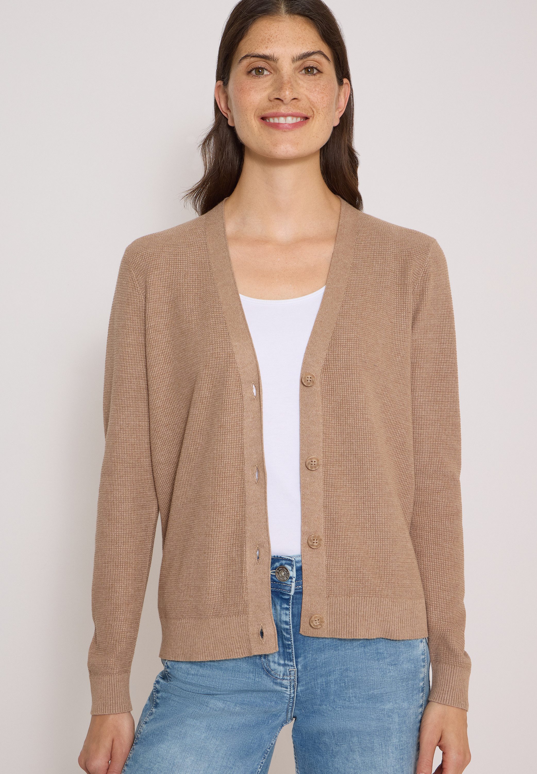 CECIL Strickjacke mit Struktur in Waffeloptik