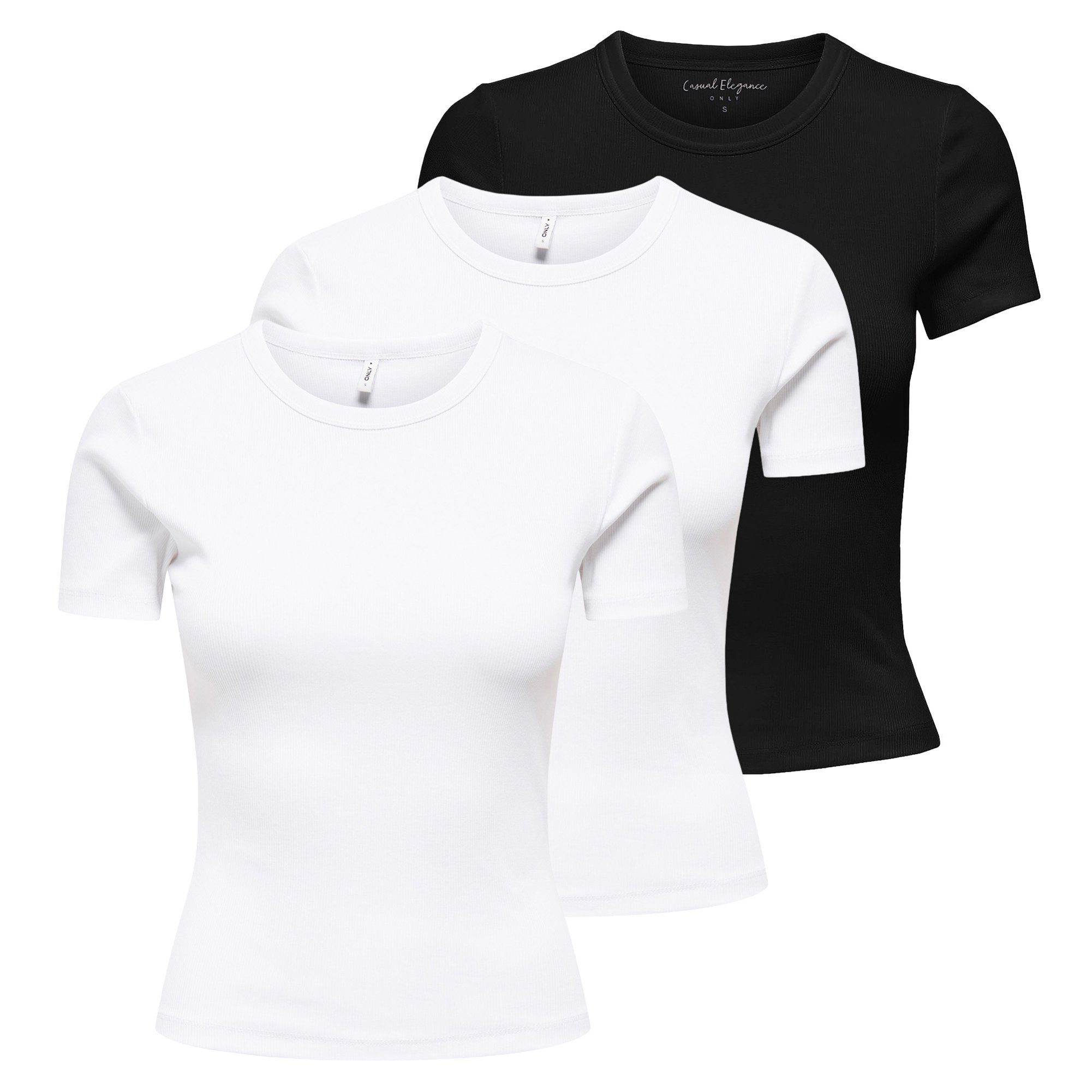 T-Shirt Damen T-Shirt 3er Pack Baumwollmischung