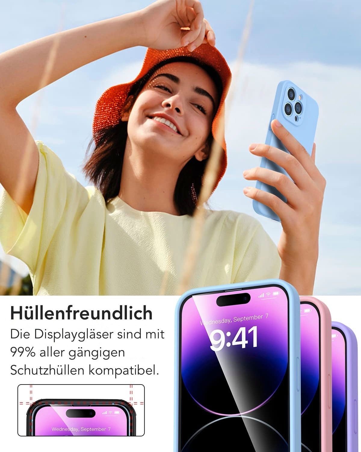 AVANA Displayschutzglas Panzerglas für iPhone 17 / 17 Pro Sichtschutz Panzerfolie Schutzglas, 2 Stück, Blickschutz, 9H, Anti-Spy – Bild 5 von 5