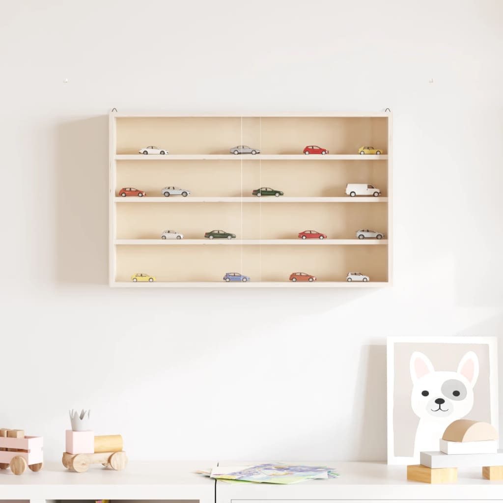 vidaXL Regal Sammlervitrine aus Holz mit Türen 60 x 8,5 x 37 cm, 1-tlg. – Bild 3 von 5