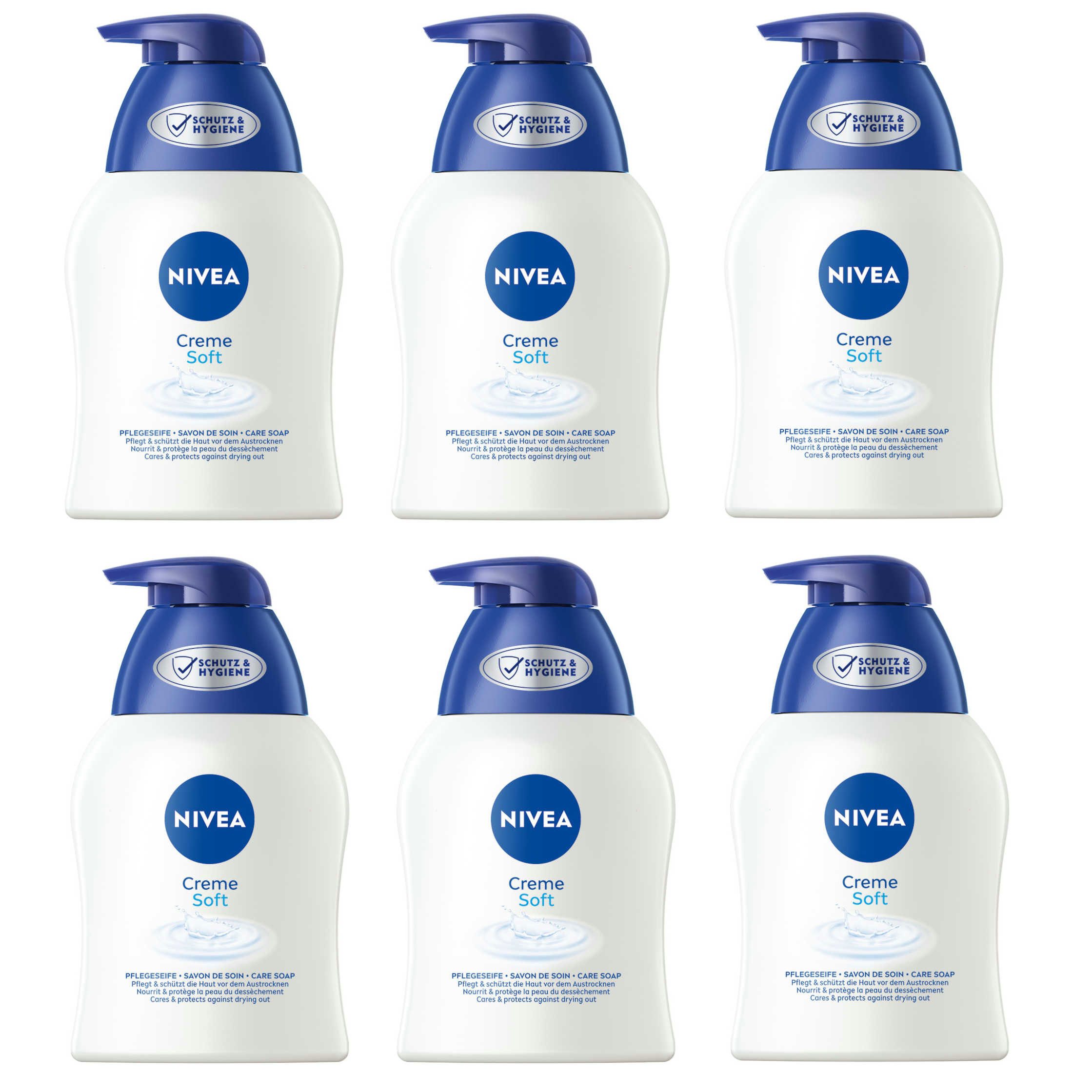 Flüssigseife Creme Soft Pflegeseife Handwäsche alle Hauttypen 6 x 250 ml