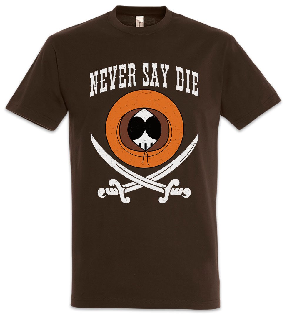 Urban Backwoods Print-Shirt Never Say Die Herren T-Shirt Comic Cartoon Dark Park Humor South (1-tlg) Series Sitcom Fun Kenny