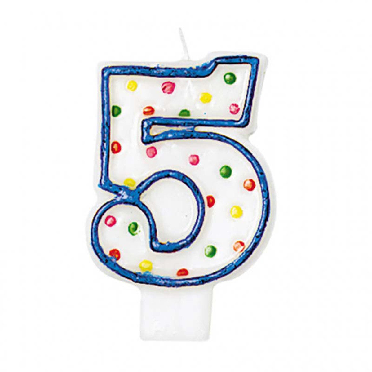 Geburtstagskerze Kerzenzahl Polka Dots #5