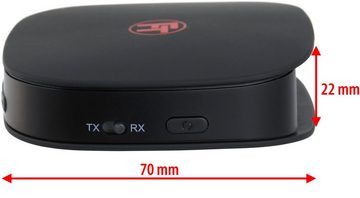 FeinTech ABT00101 Audio Sender & Empfänger Bluetooth Hi-Fi-Adapter zu 3,5-mm-Klinke, Toslink, integrierter Akku, aptX Low Latency