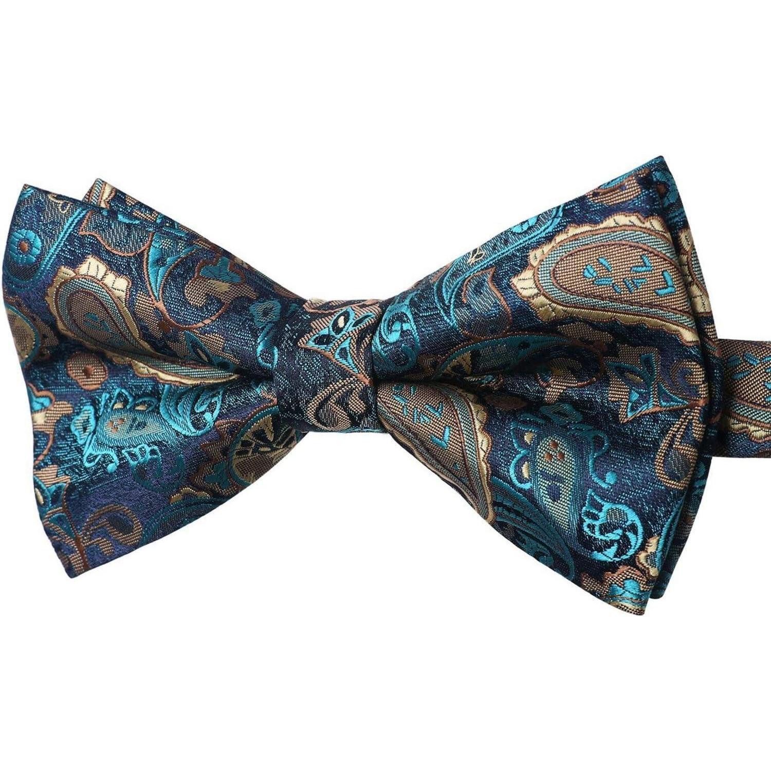 LuxusKollektion Fliege Fliege Herren Gebunden Verstellbar Paisley Grün & Gold Paisley (1-St)