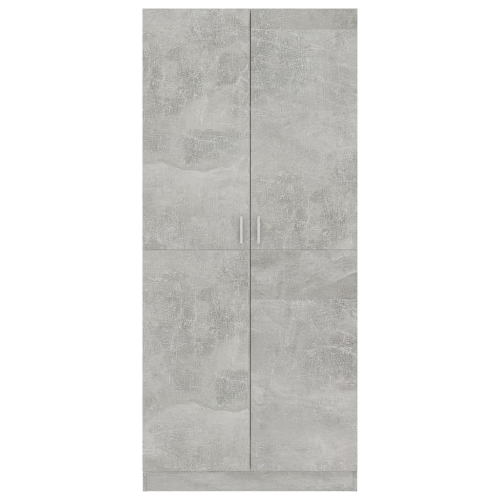 möbelando 52x80x180 in Kleiderschrank Betongrau mit 299853 2 (LxBxH: cm) Türen