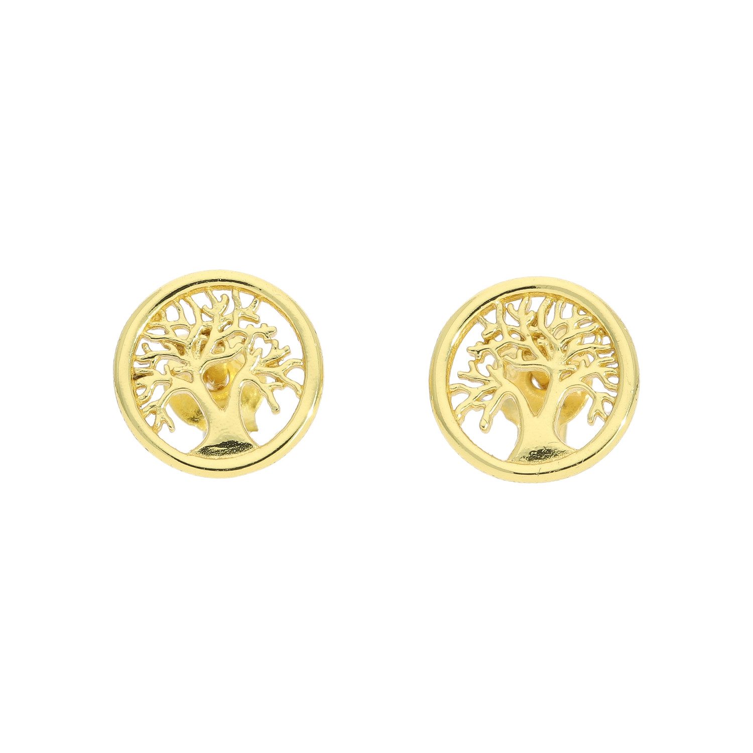 JuwelmaLux Paar Ohrstecker Ohrstecker Silber 925 Gold plattiert Lebensbaum JL10-06-3783 (kein Set, 2-tlg., inkl. edelm Schmucketui)