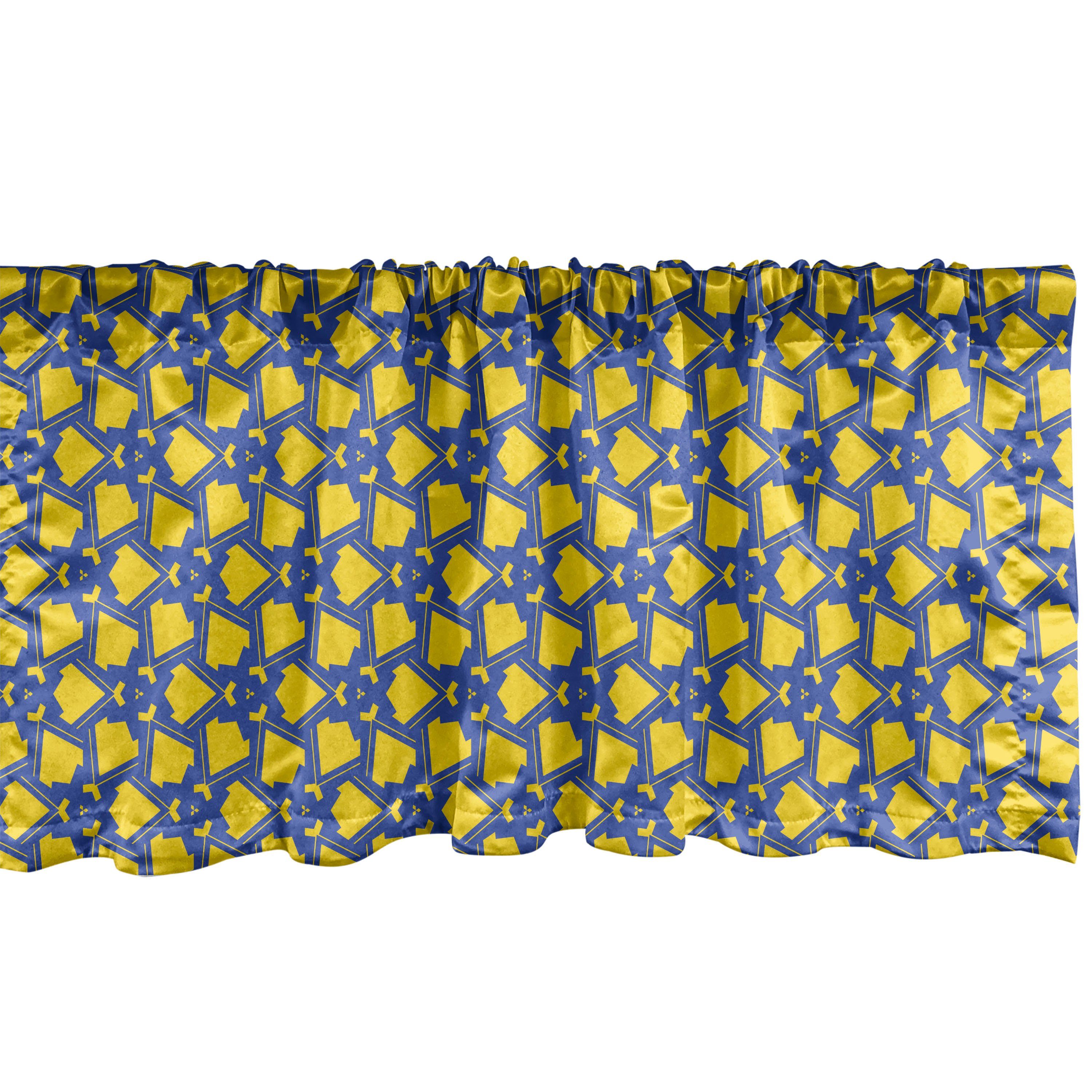 Scheibengardine Vorhang Volant für Küche Schlafzimmer Dekor mit Stangentasche, Abakuhaus, Microfaser, Abstrakte Geometrie bicolored Kunst